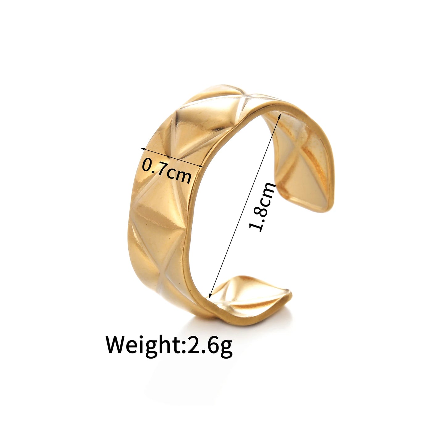 Fashion Vintage 18K Gold Plated Open Rings For Men Women Stainless Steel Temperament Couple Ring Anillo Birthday Jewelry Gifts