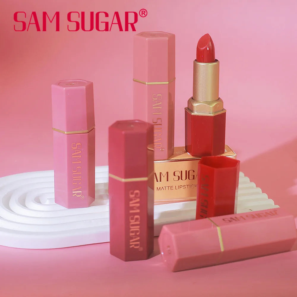 6 Colors Gold Bar Tube Lipstick