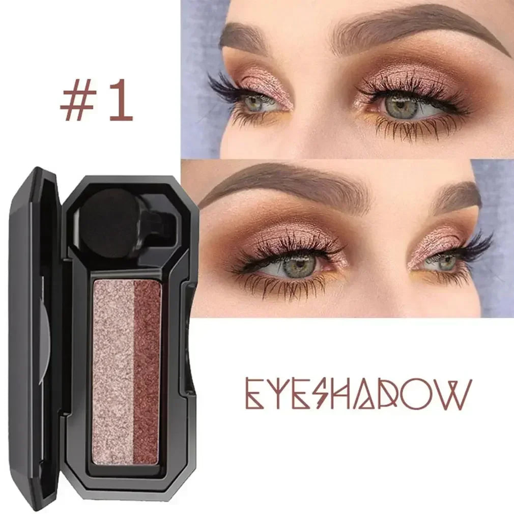 Double Color Lazy Eyeshadow with Mirror Small Mushroom Head Eye Shadow Brush