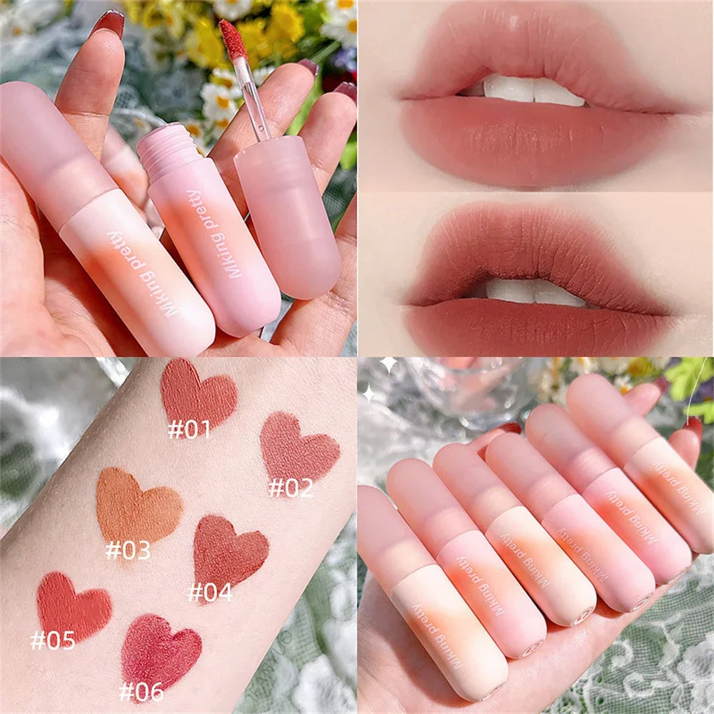 Peach Pink Matte Velvet Liquid Lipstick Waterproof