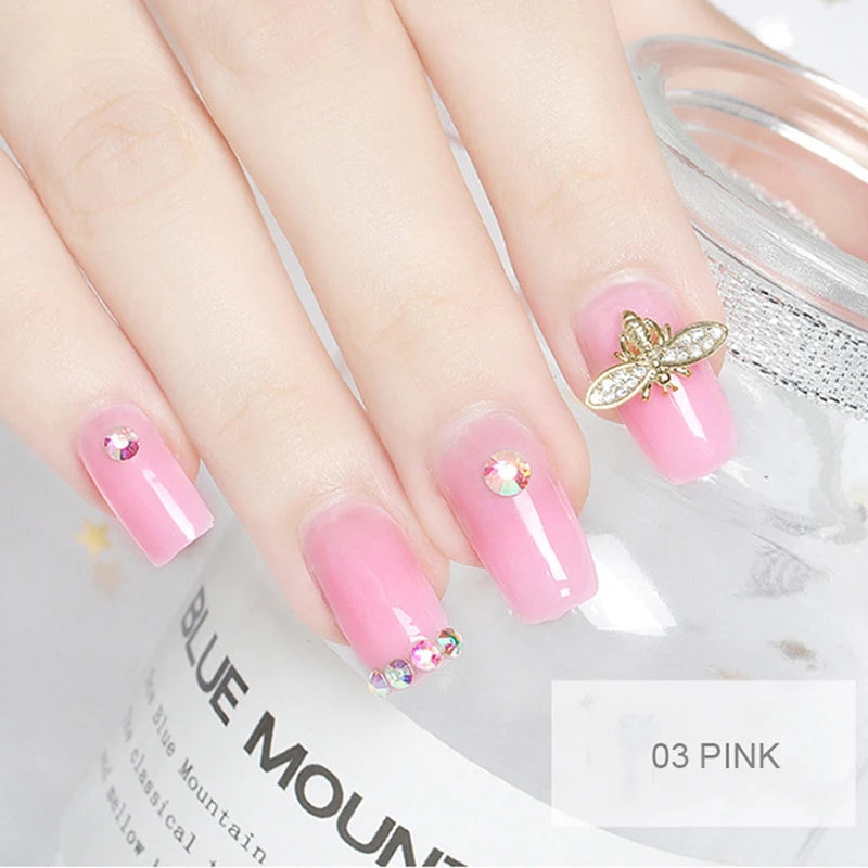 Poly Nail Gel Kit with 6W LED Lamp, All-In-One Set for Manicure, Semi-Permanent Extension Gel and Acrylic French Nails with Tool