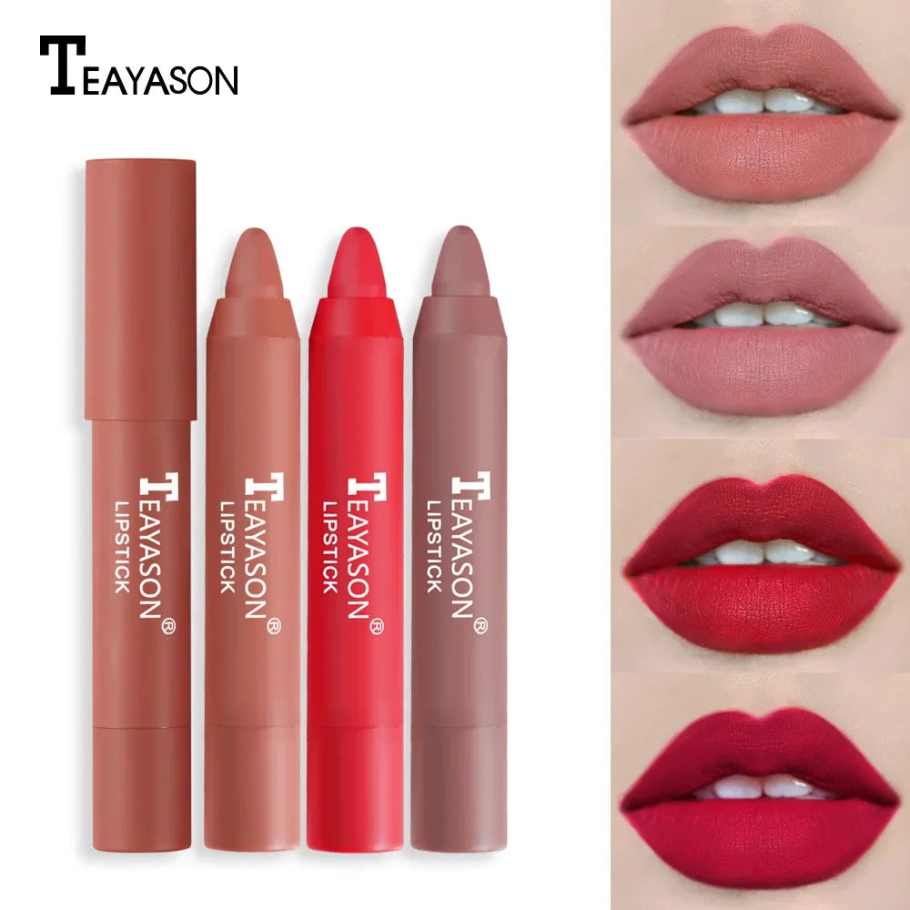 Velvet Matte Lipsticks Pencil Waterproof Long Lasting Sexy Red Lip Stick on-Stick Cup Makeup Lip Tint Pen Cosmetic