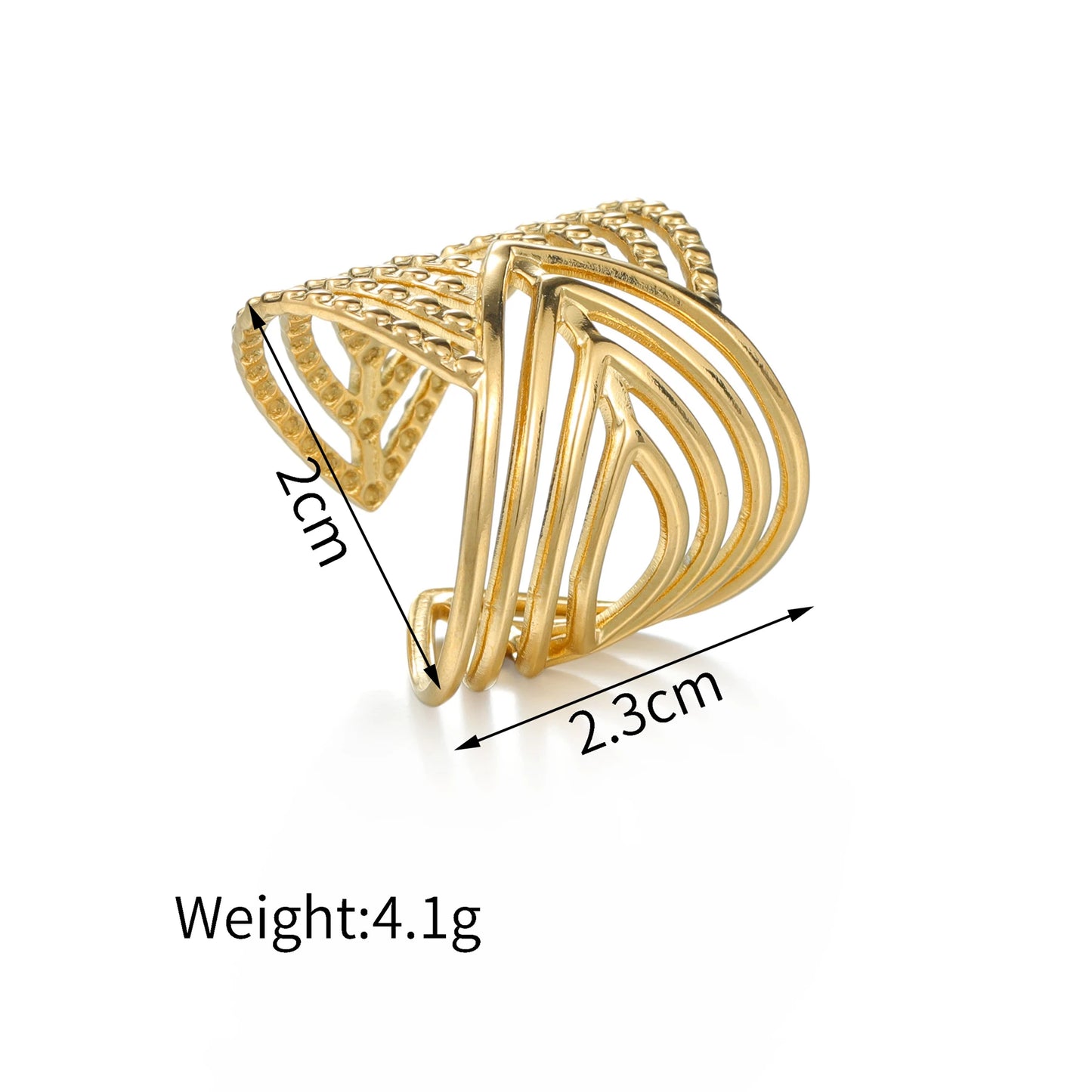 Fashion Vintage 18K Gold Plated Open Rings For Men Women Stainless Steel Temperament Couple Ring Anillo Birthday Jewelry Gifts