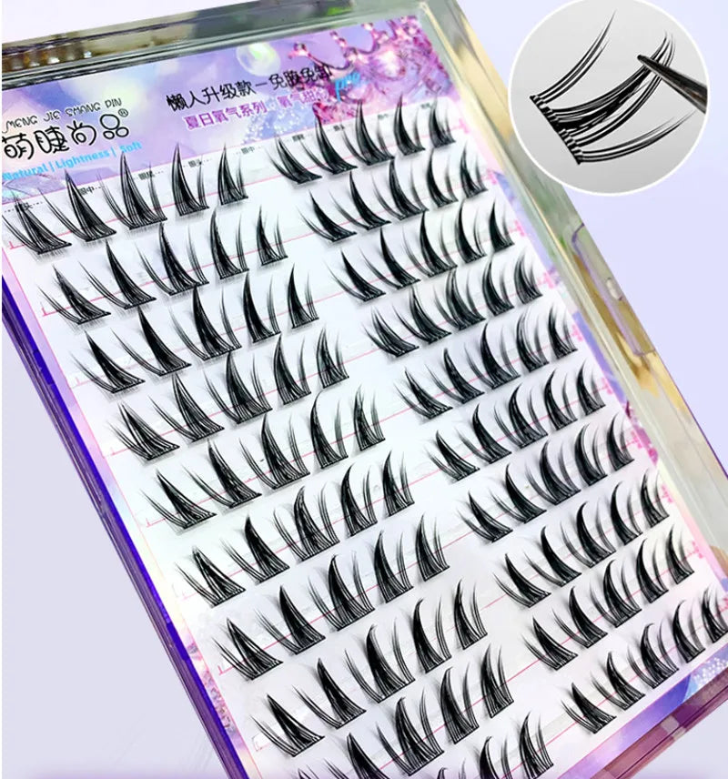 Self-adhesive Glue-free False Eyelashes Winged Fluffy Natural Thick Manga Eyes Reusable Enlarged Eyes Lash Extension Easy Apply
