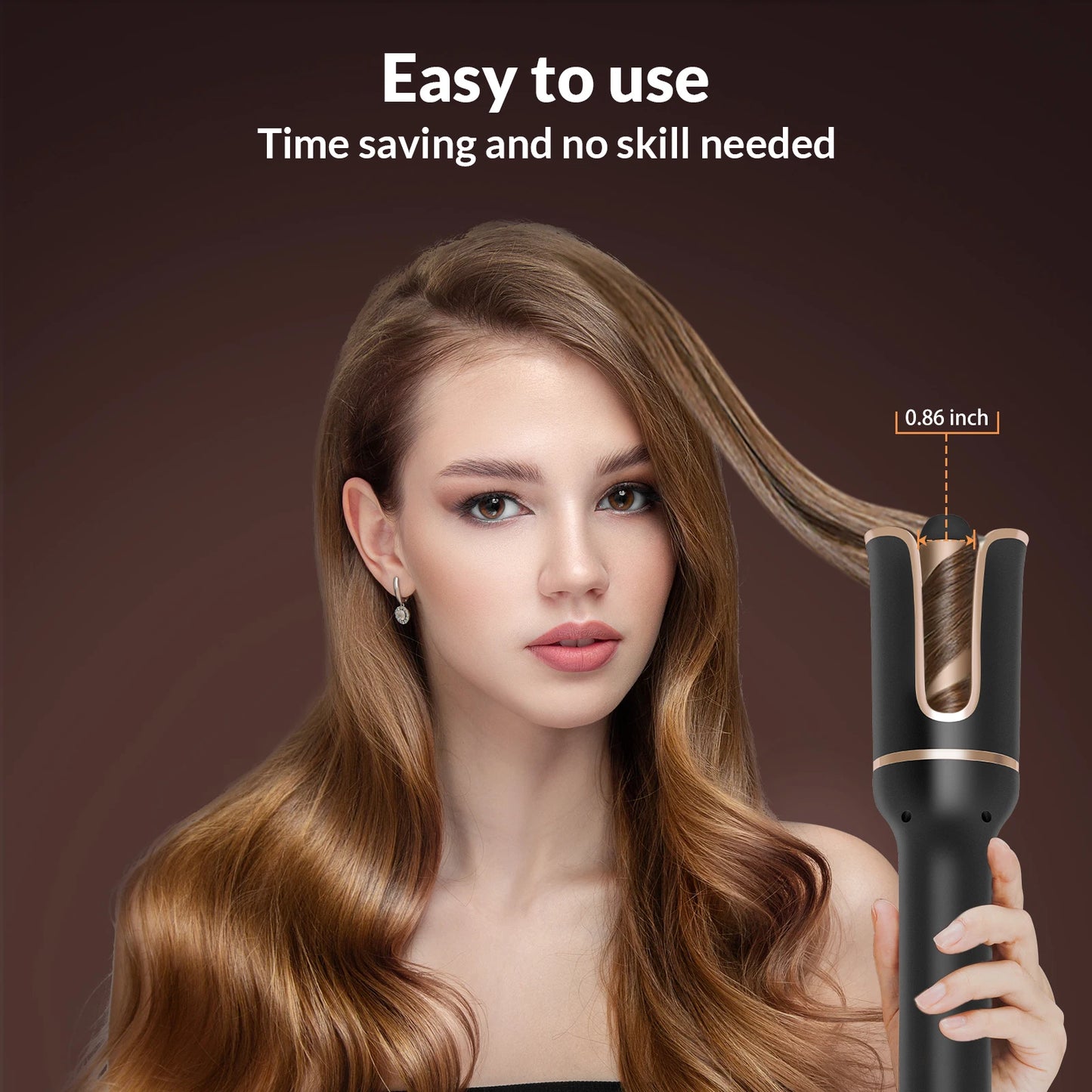 Automatic Curling Iron Hair Curler Machine Electric Automatically Curly Tongs Portable Professional Auto Rotating Wand Curl