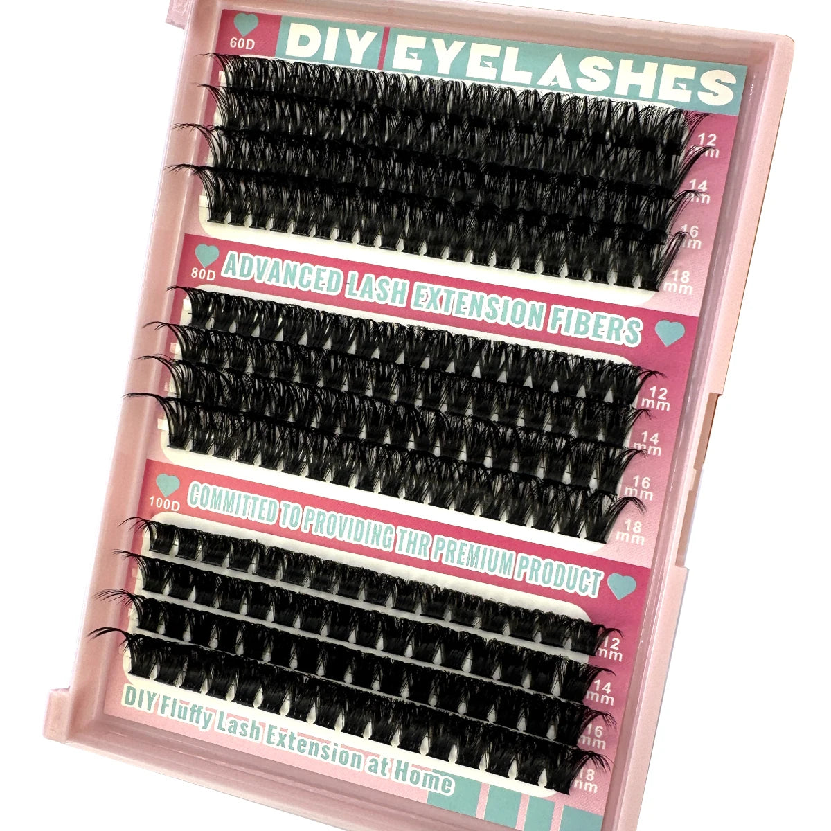 60D/80D/100D Mix Tray Eyelash Clusters 10-18mm Mix Wispy Individual Lashes Extensions 266/280pcs DIY Mink False Eyelashes Makeup