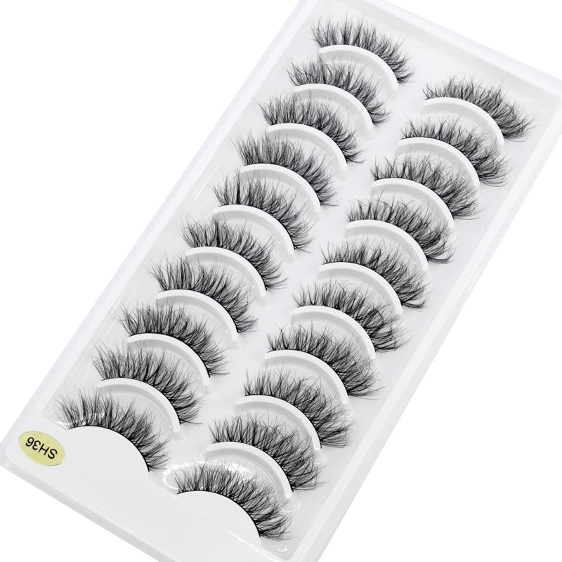 10 Pairs Natural Long False Eyelashes Fake Lashes Makeup 3d Mink Lashes Extension Short Eyelash Mink Eyelashes for Beauty