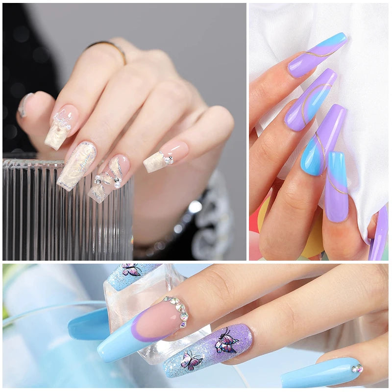 Nail Extension Gel Set With LED Nail Lamp Quick Extend Mold Nail Gel Kit And Nail Drill Base&Top Coat Gel Polish Nail Tools Set