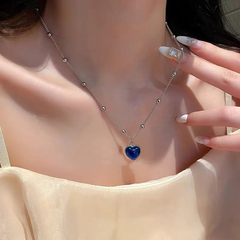 Fashion Retro Square Green Zircon Pendant Necklace For Women Charm Necklace Girls Wedding Engagement Jewelry Gift