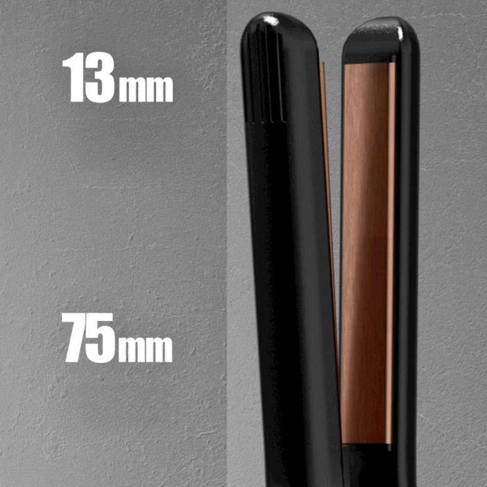 2 In 1 Hair Straightener & Curler Small Flat Iron Ceramic Hair Crimper Corrugation Short Hair