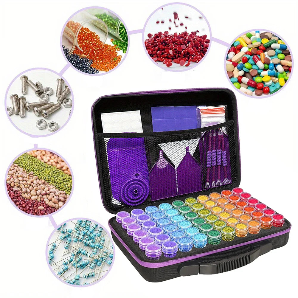 60 Grids Diamond Painting Tools Kits Diamond Paint Accessories Container Storage Bag Grids Box