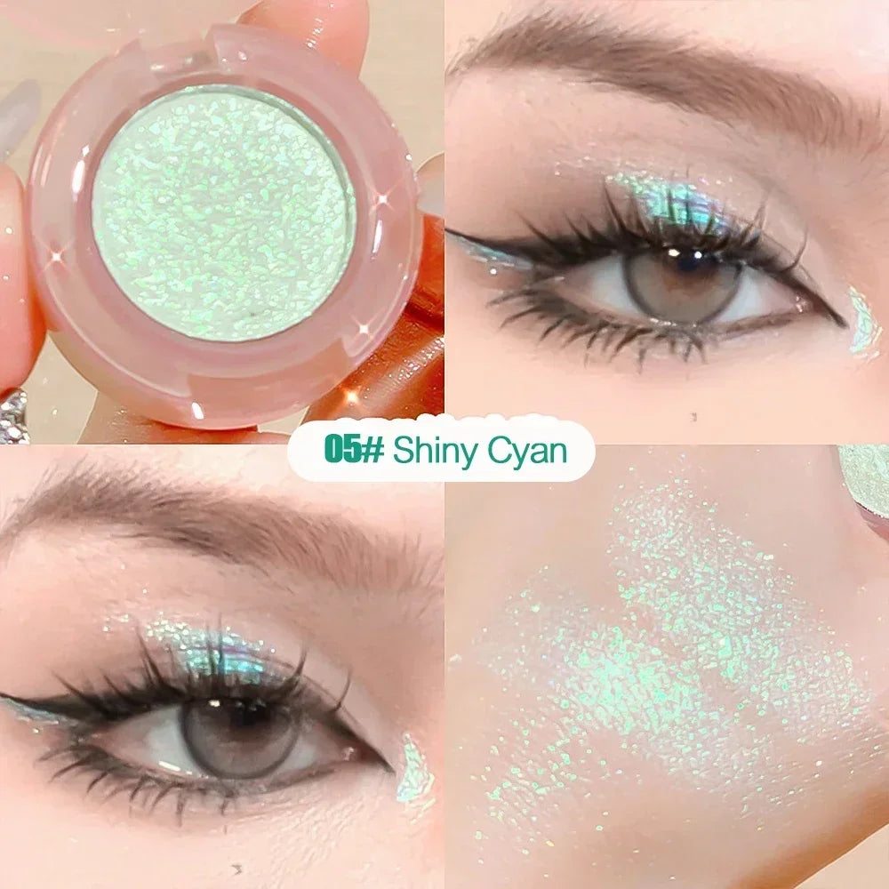 Diamond Glitter Monochrome Eyeshadow Palette Discoloration Eyeshadow Highlighter Sequins Waterproof