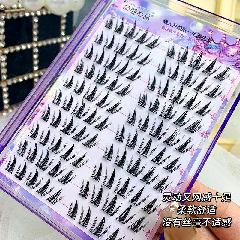 Self-adhesive Glue-free False Eyelashes Winged Fluffy Natural Thick Manga Eyes Reusable Enlarged Eyes Lash Extension Easy Apply