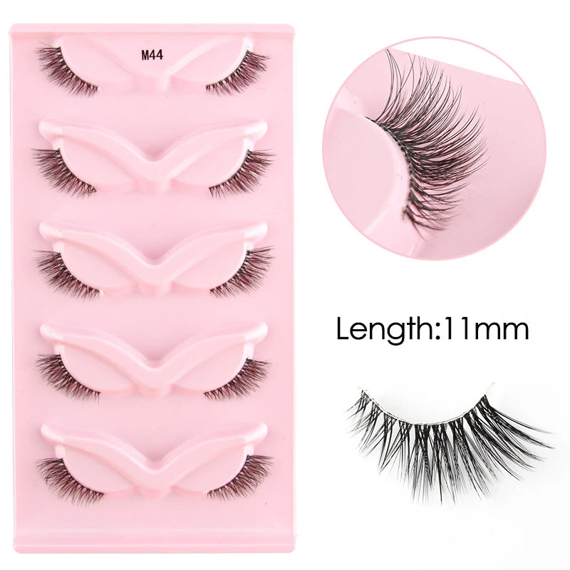 YSDO Half Lashes 5/7/10 Pairs Half False Eyelashes Soft Natural Cat Eye Lashes Makeup 3D Mink Eyelash Extension Fluffy Faux Cils