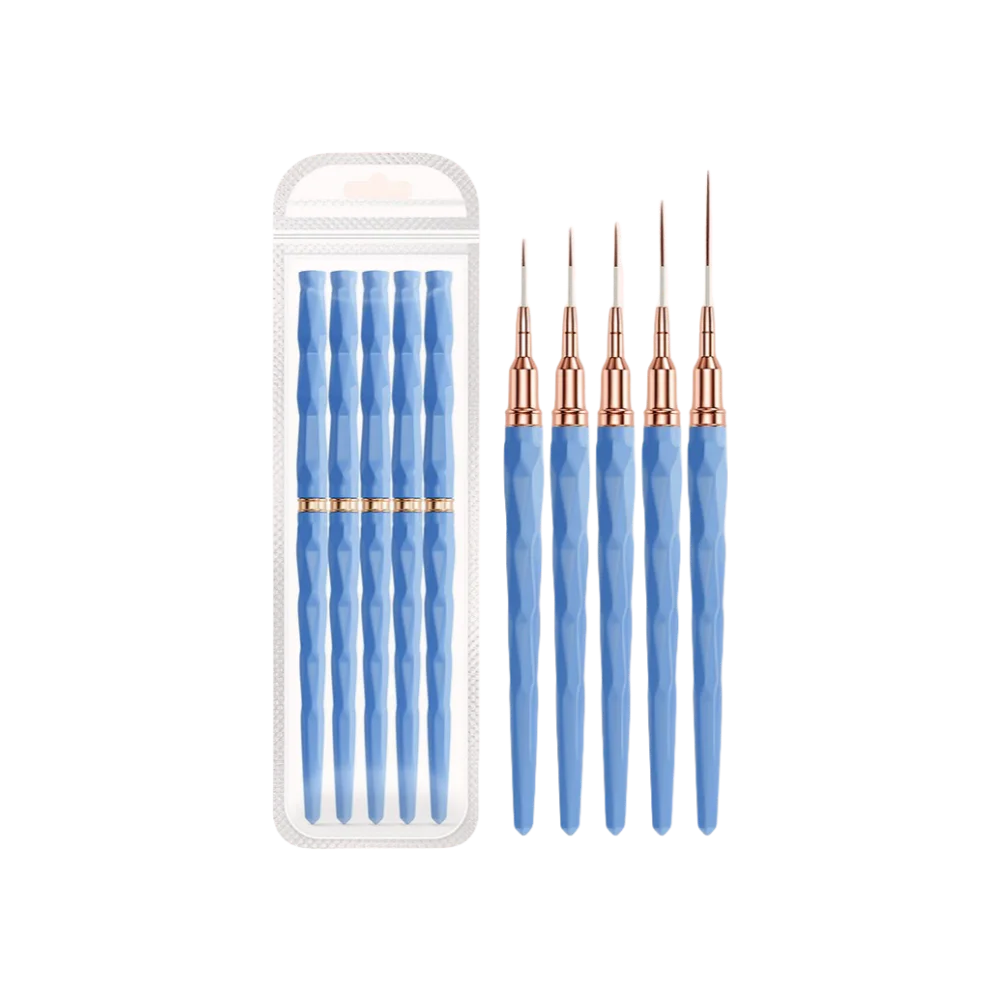5 Pieces Set Professional Nail Art Liner Brush for Striping Painting Design,Gel Liner Nail Art Brushes for Nails