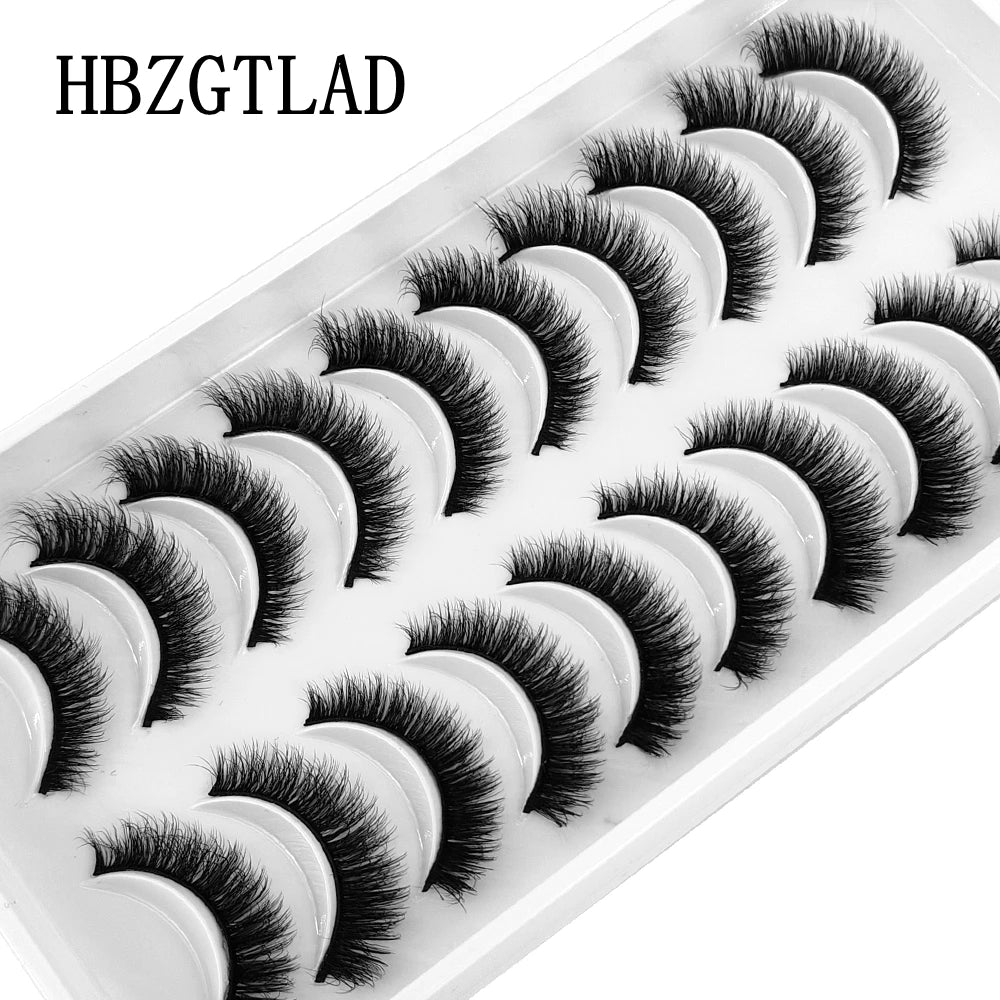 10 Pairs Natural Long False Eyelashes Fake Lashes Makeup 3d Mink Lashes Extension Short Eyelash Mink Eyelashes for Beauty