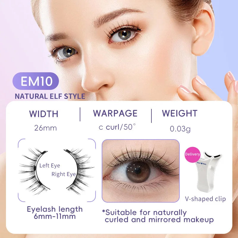 4pcs/1pair New 3 Magnetic False Eyelashes Easy To Wear Natural Soft Quantum Magnet Eye Makeup Tool With Applicater Glue Free