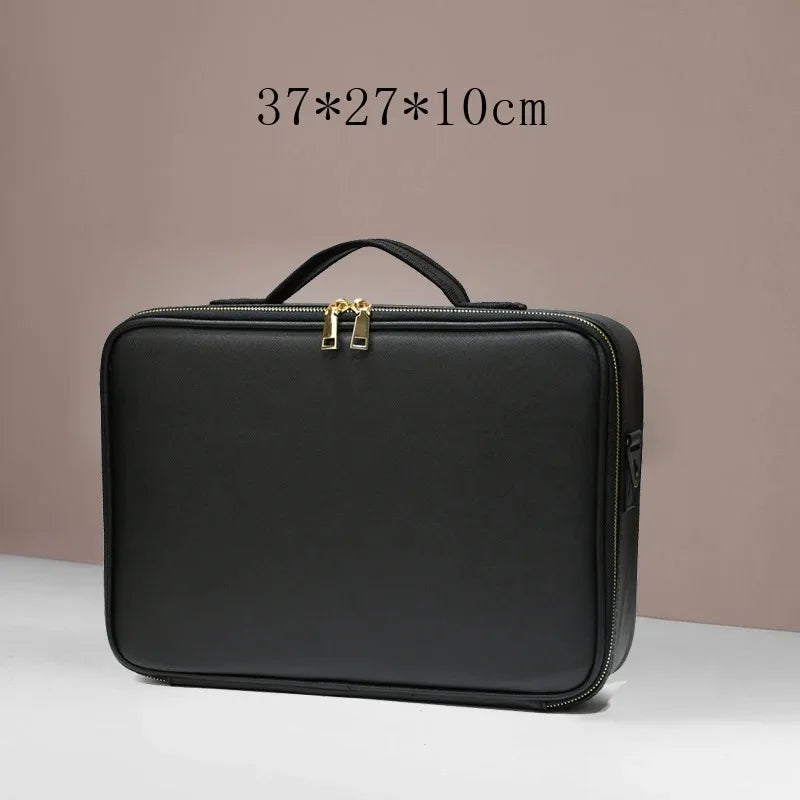New Waterproof PU Leather Cosmetic Bag Professional Large Capacity Storage Makeup Handbag Case Travel Toiletry Bag For Women
