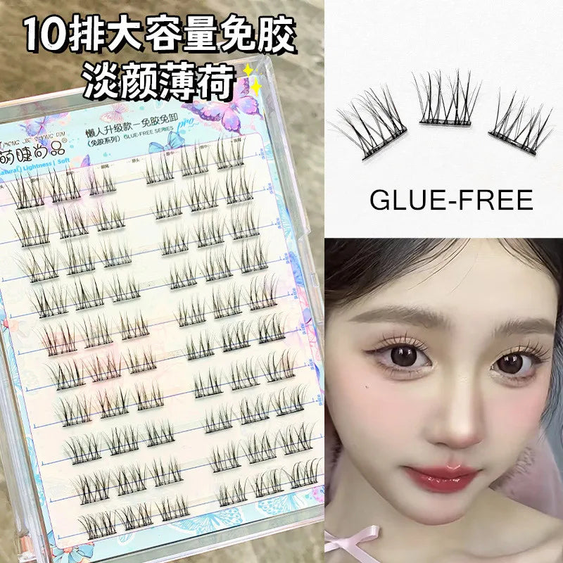 Voluminous No Need Glue Self-adhesive False Eyelashes Fluffy Fish Tail Sunflower Thick Curling Lash Extension DIY Anime Eyes