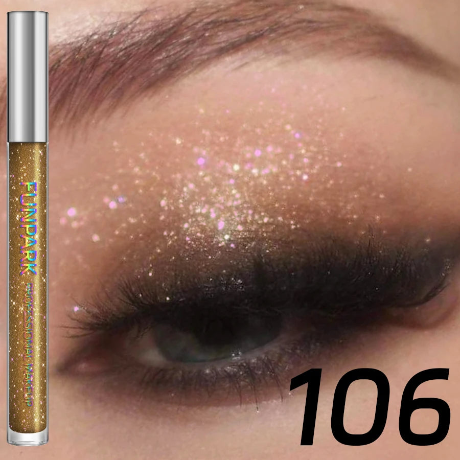 Colorful Liquid Eyeshadow Pink Green Black Diamond Shiny Eye Liner Pen Glitter Eyeshadow Palette