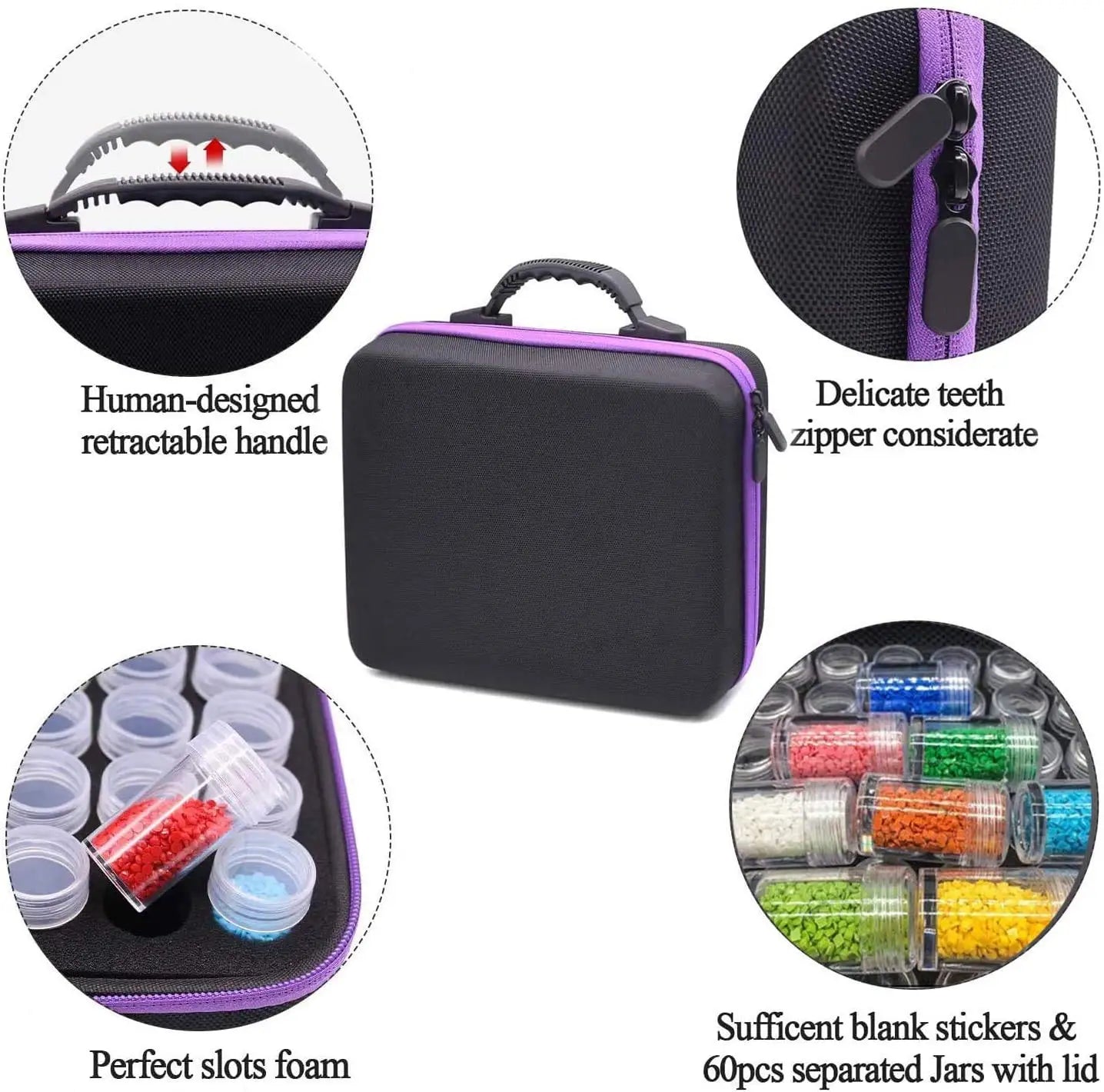 Diamond Painting Storage Containers 60 Slots Accessories and Tools DIY Art Craft Jewelry Beads Rhinestones Organizer Box