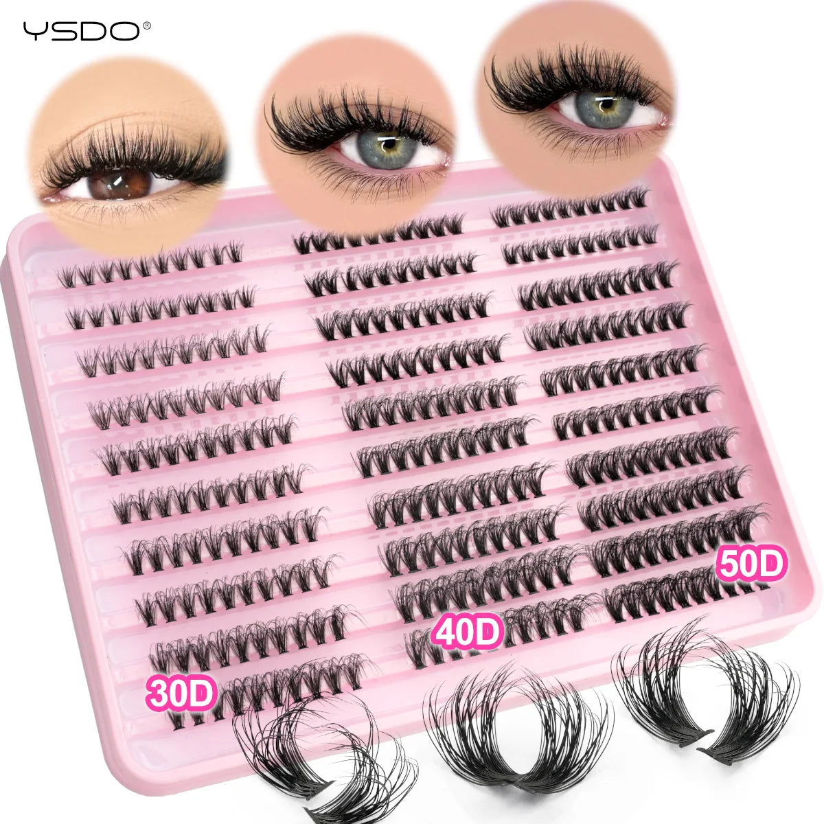 YSDO 10/14 Rows Natural Eyelash Extension Premade Volume Fans Individual Lashes Mink False Eyelashes Cluster Lashes Makeup Cilia