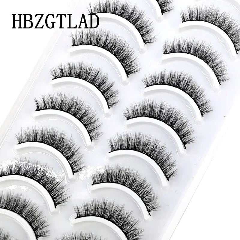 10 Pairs Natural Long False Eyelashes Fake Lashes Makeup 3d Mink Lashes Extension Short Eyelash Mink Eyelashes for Beauty