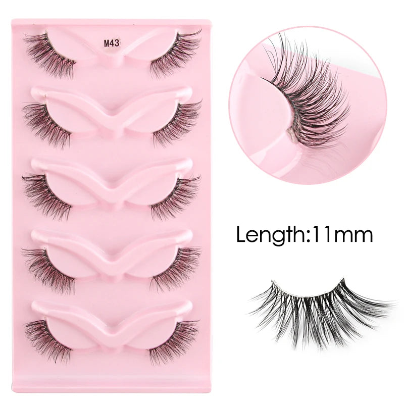 YSDO Half Lashes 5/7/10 Pairs Half False Eyelashes Soft Natural Cat Eye Lashes Makeup 3D Mink Eyelash Extension Fluffy Faux Cils