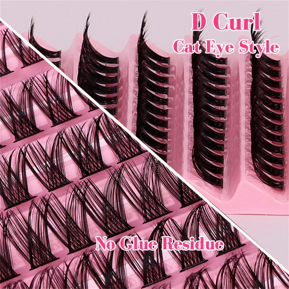 120pcs Cluster Lashes Natural Look Wispy Individual Lashes D Curl Eyelash Extensions Fluffy Cluster Lashes
