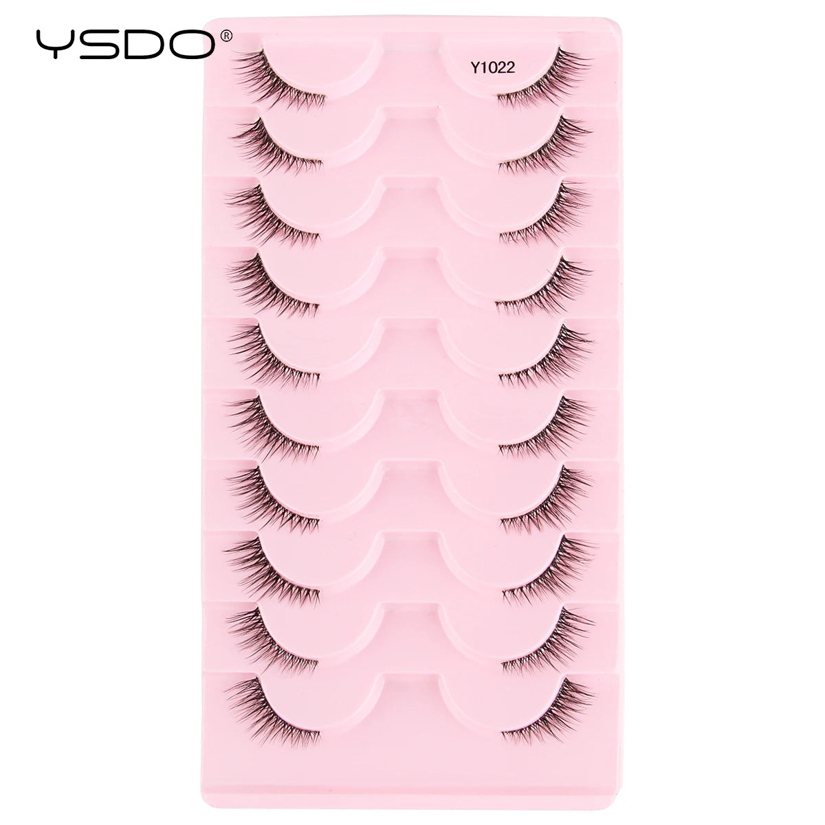 YSDO Natural Mink Eyelashes 3/6/10 Pairs Wispy Faux 3D Mink Lashes Short Fluffy Half False Eyelash Makeup Tools Cat Eye Lashes