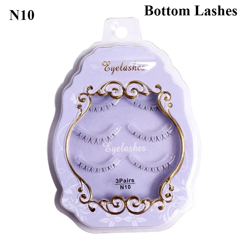 3pairs Mink Eyelashes Invisible Band Lash Extension Natural False Eyelashes Cross Cluster Fairy 3D Faux Big Eye Long Fake Lashes