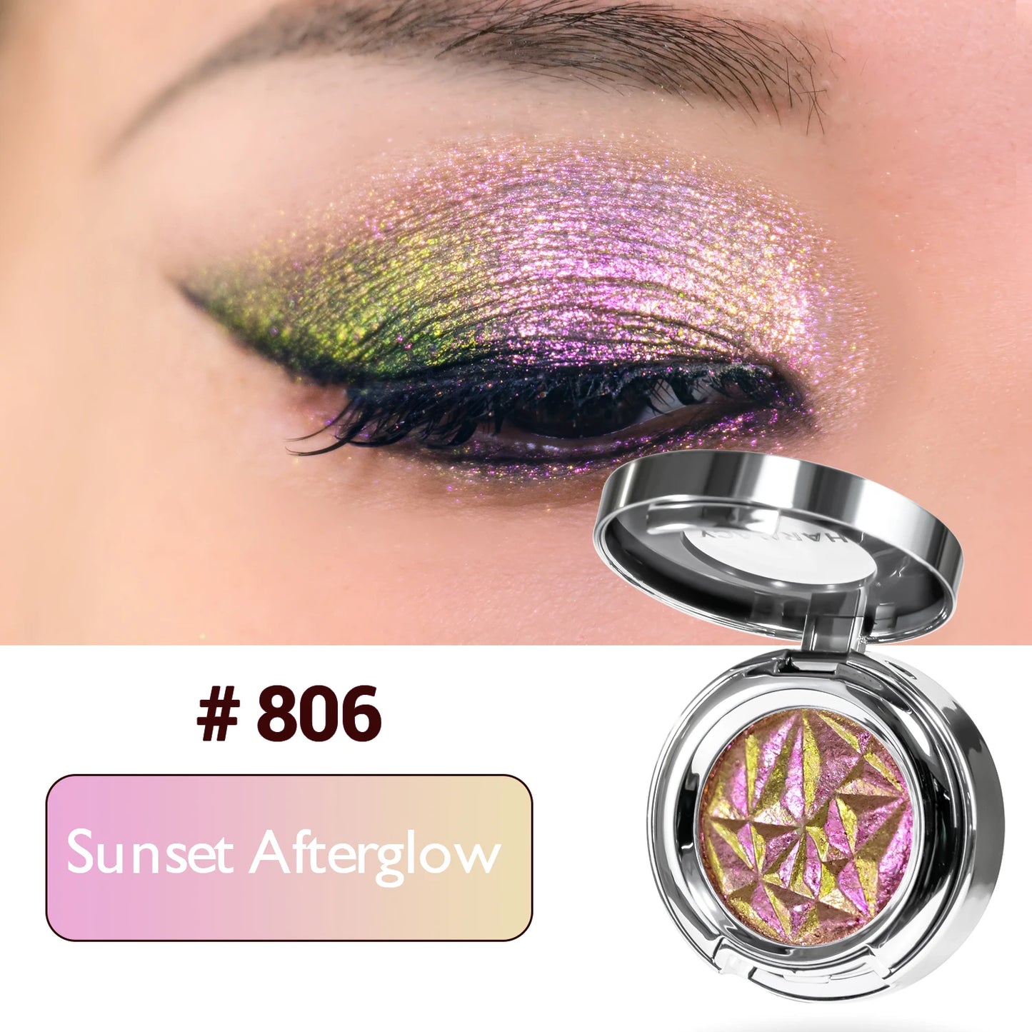 CHARMACY Duo chrome Long-lasting Eyeshadow Palette High Quality Pigment Shadows with Glitter