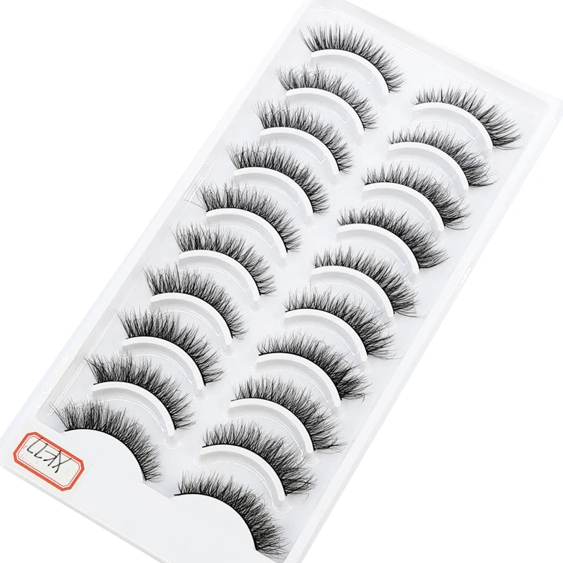 10 Pairs Natural Long False Eyelashes Fake Lashes Makeup 3d Mink Lashes Extension Short Eyelash Mink Eyelashes for Beauty