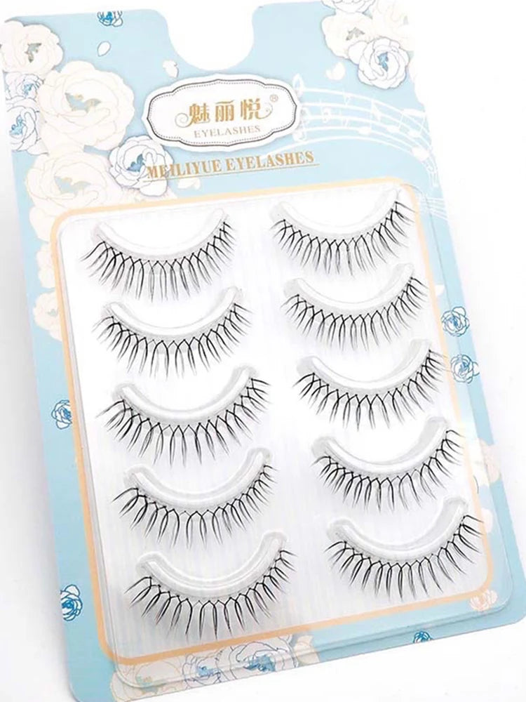 Korean U-shaped False Eyelashes Zhang Yuanying False Eyelashes Natural Wispy Soft V Shaped Lash Extension Comic Eye Clear Band