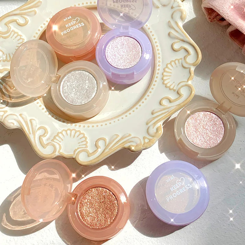 Diamond Glitter Monochrome Eyeshadow Palette Discoloration Eyeshadow Highlighter Sequins Waterproof