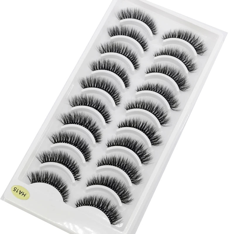 10 Pairs Natural Long False Eyelashes Fake Lashes Makeup 3d Mink Lashes Extension Short Eyelash Mink Eyelashes for Beauty