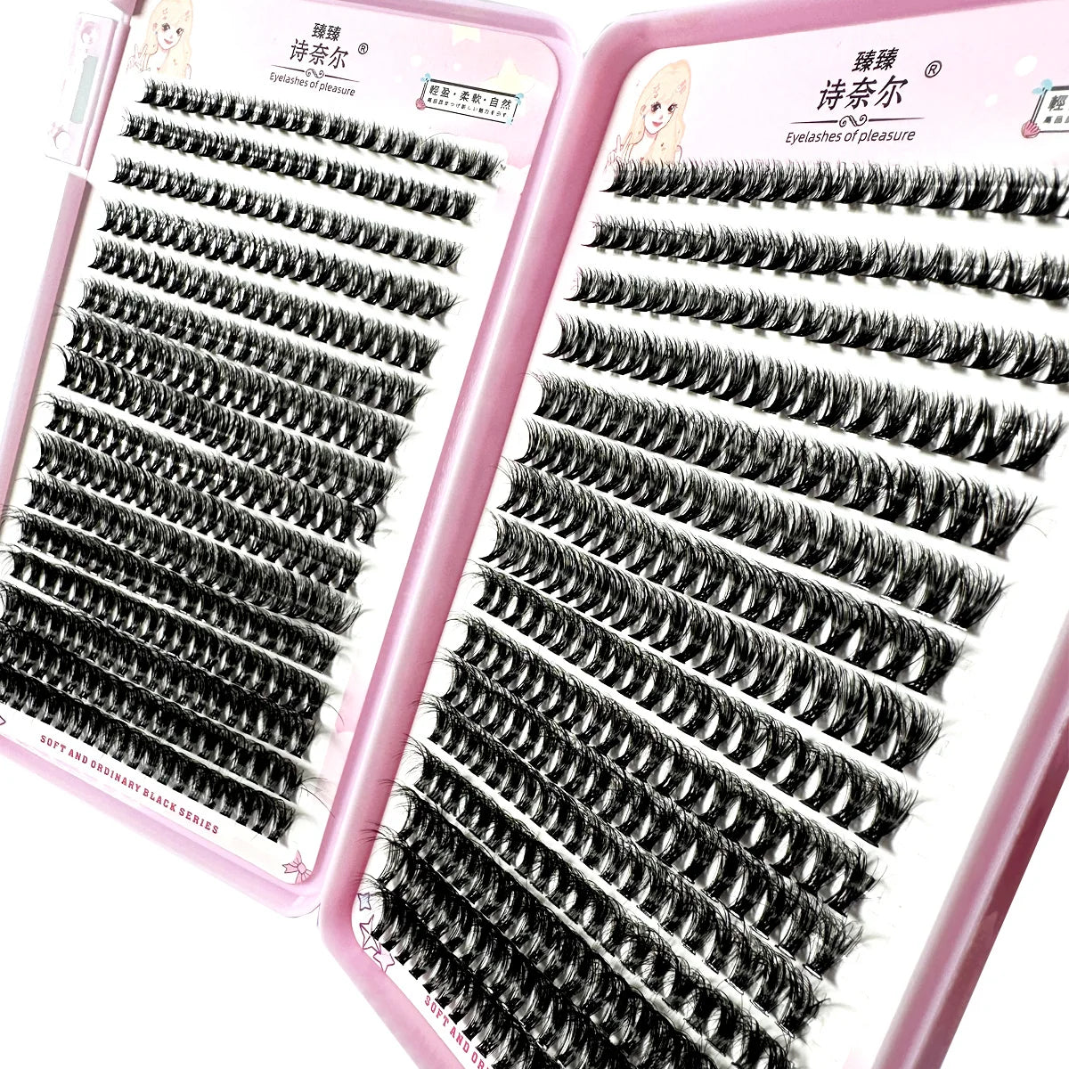 New 300/640Pcs D Fluffy Thick Eyelash Clusters D Curl Wispy Individual Lashes 60+80+100 Mix Eyelash Extensions False Eyelashes