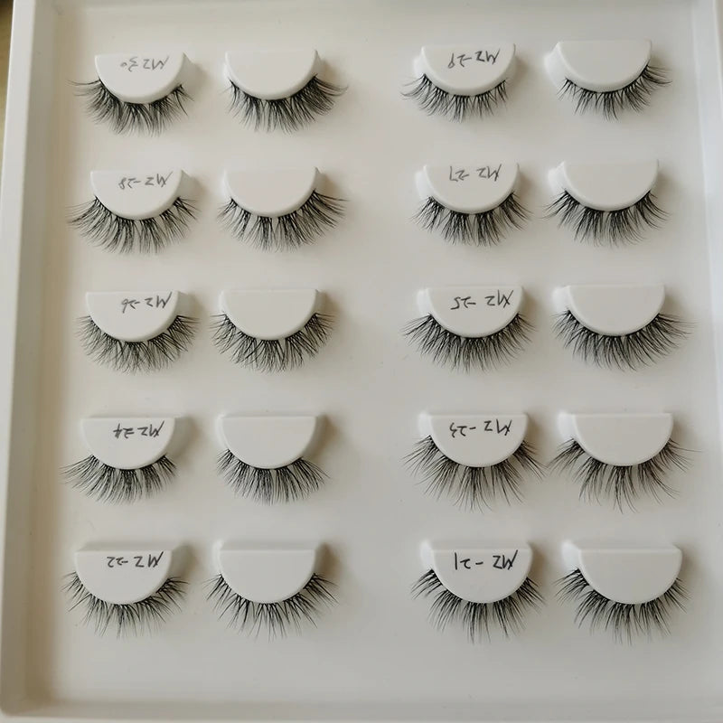 3pairs Mink Eyelashes Invisible Band Lash Extension Natural False Eyelashes Cross Cluster Fairy 3D Faux Big Eye Long Fake Lashes