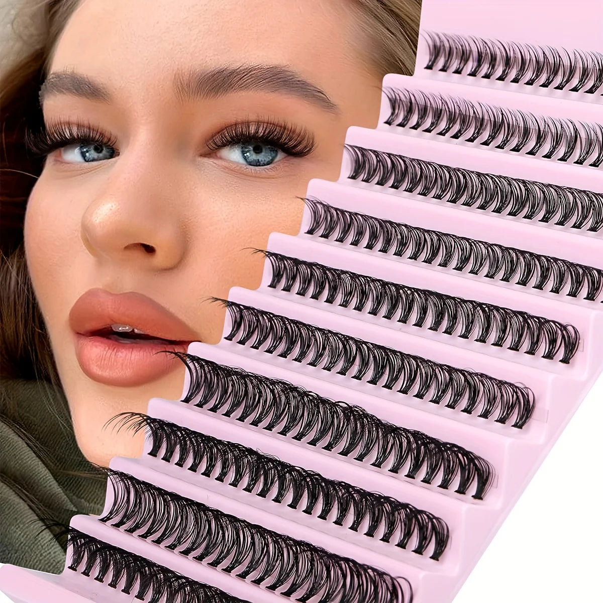 Individual Lashes 8-16mm 200pcs Cluster Lashes Natural Look Mixed Tray DIY Eyelash Extension Volume Lash Clusters Eyelashes Long
