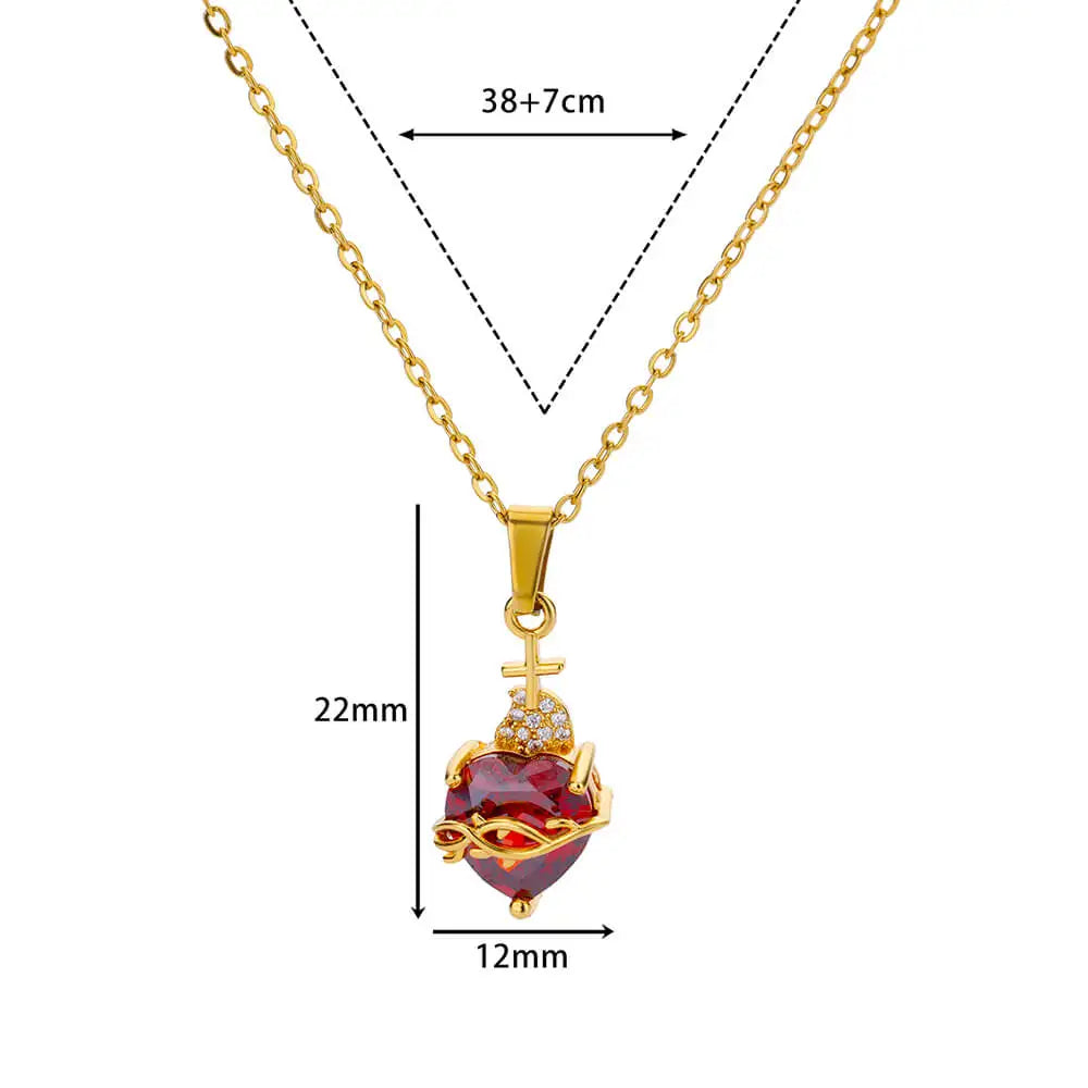 Zircon Heart Cross Necklaces For Women Vintage Geometric Surrounded By Vines Choker Necklace Aesthetic Fashion Jewelry Gift 2025