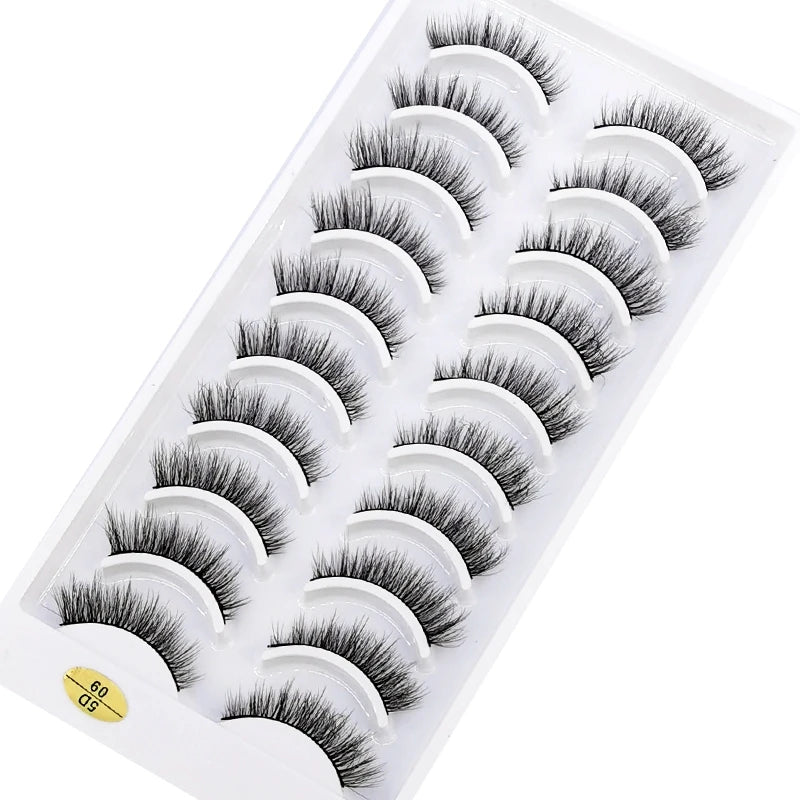 10 Pairs Natural Long False Eyelashes Fake Lashes Makeup 3d Mink Lashes Extension Short Eyelash Mink Eyelashes for Beauty