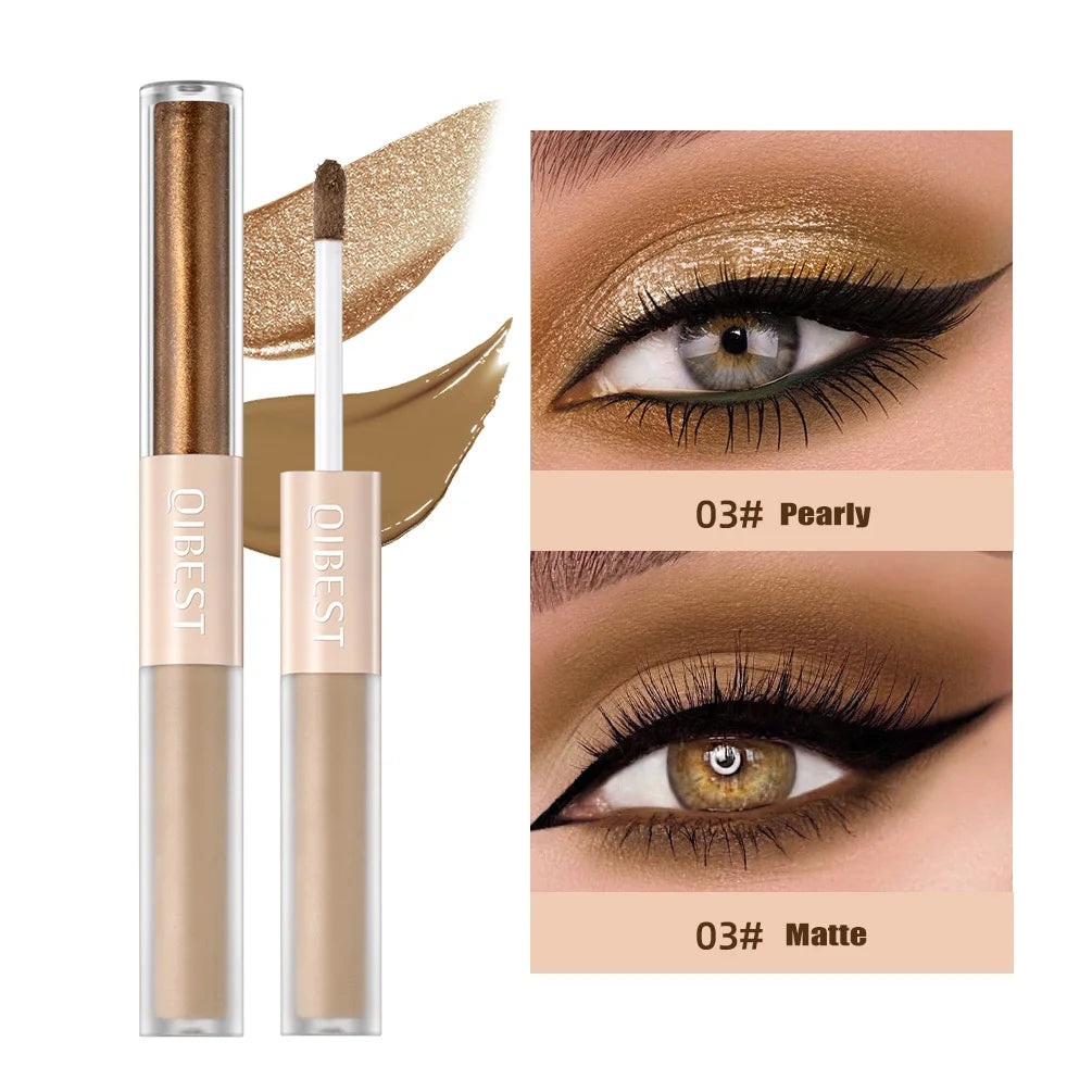 2 In 1 Stick Pearly Matte Eyeshadow Cream Smooth Nude Eye Makeup Liquid Contour Shadow Stick