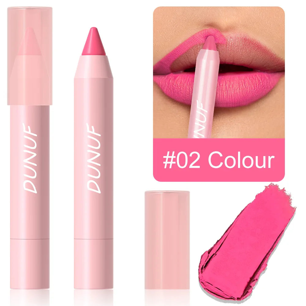 Lipstick Pencil Waterproof Sexy Red Matte Contour Tint Lipstick Lasting Non-stick Cup Lipliner Pen