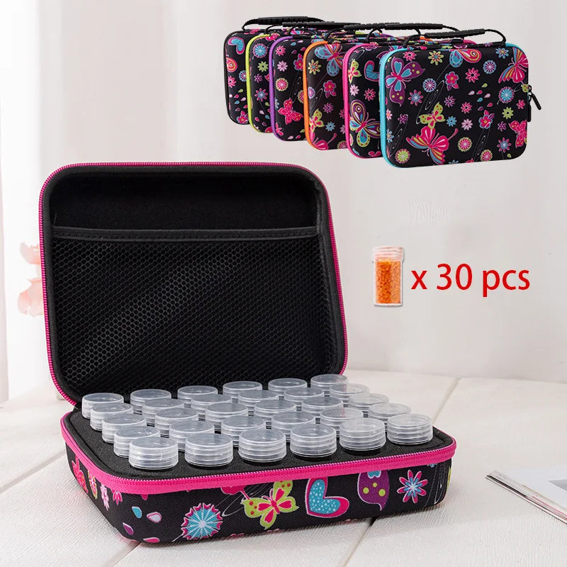 HOMFUN 60/120/240 Grids Diamond Painting Bead Storage Boxes Large Capacity Set With Accessories Mosaic Container Bag Tool Kit
