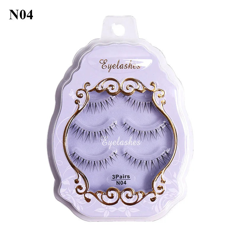 3pairs Mink Eyelashes Invisible Band Lash Extension Natural False Eyelashes Cross Cluster Fairy 3D Faux Big Eye Long Fake Lashes