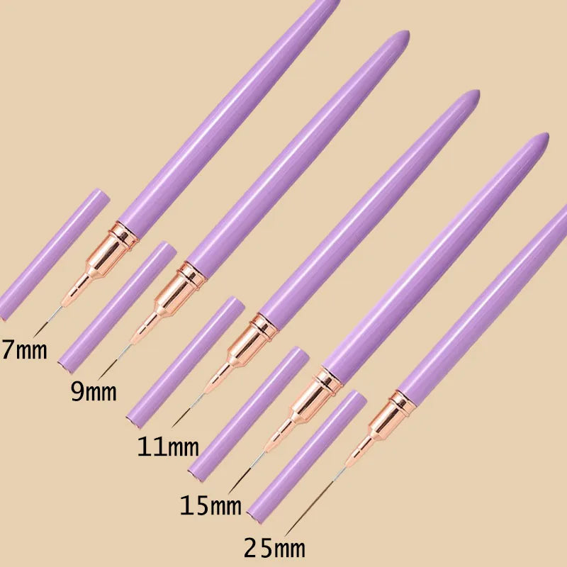 7/9/11/15/25MM Nail Liner Brush Set Handle Nail Art Pen Brush Drawing Lines Stripe Painting Flower Pen Nail Art Manicure Tools