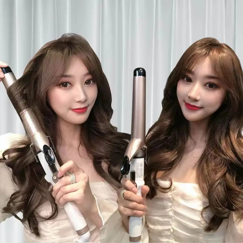 Electric Hair Curler Straightener Long Curling Tong Wand 9-38mm Professional Hair Curling Iron LCD