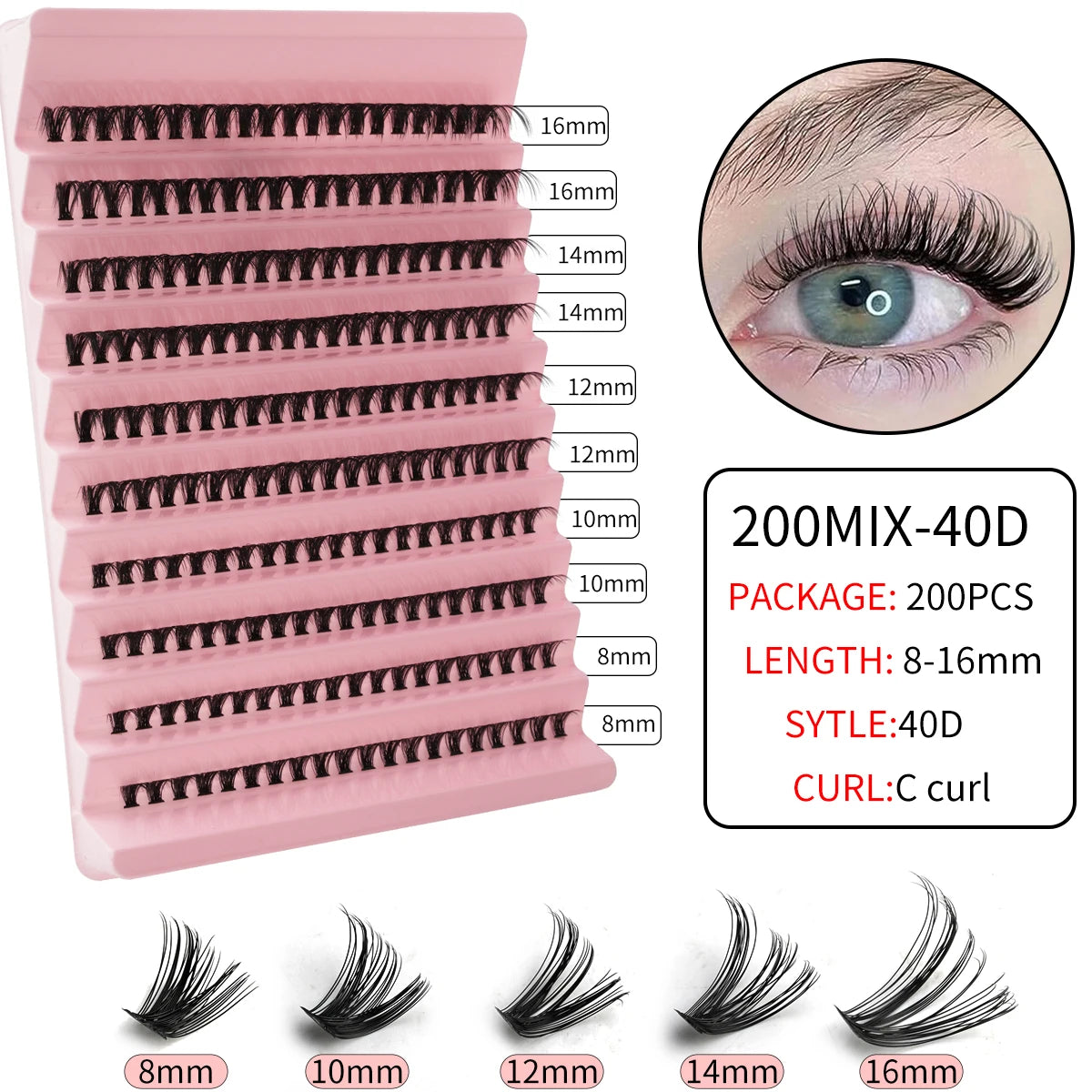 YSDO 10/14 Rows Natural Eyelash Extension Premade Volume Fans Individual Lashes Mink False Eyelashes Cluster Lashes Makeup Cilia