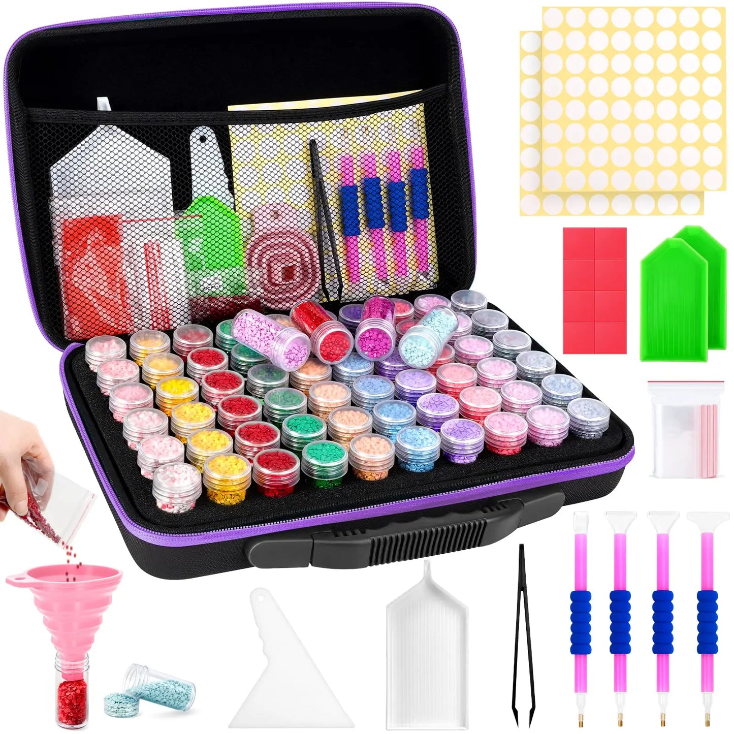 Diamond Painting Storage Containers 60 Slots Accessories and Tools DIY Art Craft Jewelry Beads Rhinestones Organizer Box