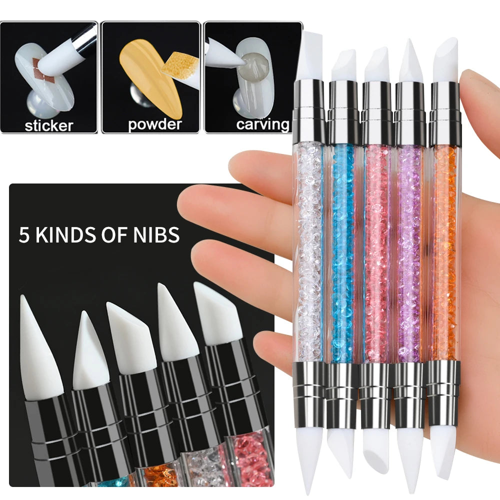 5/10pcs Pink/Black Nail Art Liner/Painting Brushes Ultra-thin Line Drawing Tool 4/8/12/20/25mm Professional Nail Liners Pen Tool